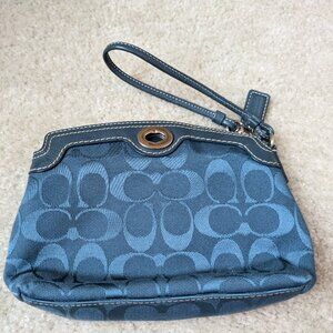 Coach Blue Medium Wristlet